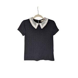 Retro Chic Peter Pan Collar Shirt Women's  Sz XS Girly Feminine Jessica Jess Day